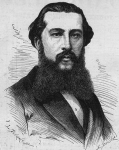 Portrait de Paul Soleillet (1842-1886), explorateur français. Gravure dans "Le Monde Illustré" n°1118 du 31 août 1878