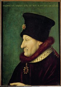 Portrait de Philippe II le Hardi (1342-1404) Duc de Bourgogne en 1363 - French School