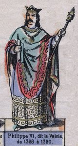 Portrait de Philippe VI de France, dit Philippe de Valois (1294-1350) (dynastie des Capétiens). Illustration fin 19ème siècle.