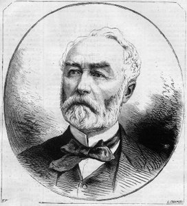 Portrait de Pierre Frédéric Dorian (1814-1873), homme politique français, ministre des travaux publics sous la Troisième République en 1870. Gravure dans « Le Monde Illustré » n°707 du 29 octobre - French School