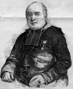 Portrait de Pierre Louis Coeur (1805-1860), évêque de Troyes. Gravure dans « Le Monde Illustré » n°184 du 20 octobre 1860.
