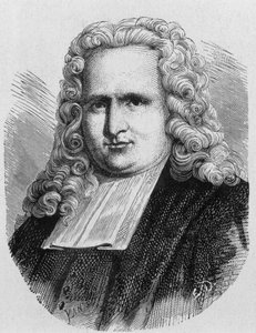 Portrait de Pieter (Petrus, Pierre) van Musschenbroek (1692 - 1761), physicien néerlandais, inventeur en 1745 du premier condensateur électrique (bouteille de Leyde) - dans « Album de la Science ; savants illustres ; Grandes découvertes » 1896 - French School