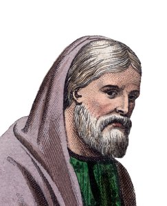 Portrait de Saint Grégoire de Tours (538-594), historien français et évêque de Tours - French School