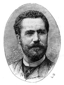 Portrait de Sebastián Julián Gayarre Garjón (1844-1890), ténor espagnol. Gravure dans "Le Monde Illustré", 20 mars - French School