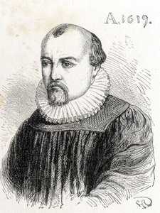 Portrait de Solomon de Caus (1576-1624), physicien français - dans « Album de la Science ; savants illustres ; Grandes découvertes » 1896. - French School