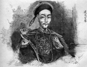 Portrait de Toa Kwang (Toa-Kwang ou Daoguang) (1782-1850), Empereur de Chine de la dynastie Qing. Gravure dans « Le Monde Illustré » n°136 du 19 novembre 1859.
