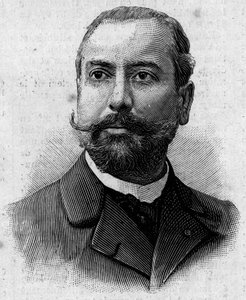 Portrait de Victor Théophile Liotard (1858-1916), pharmacien et explorateur colonial français. Gravure dans "Journal des Voyages" du 29 janvier - French School