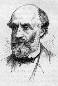 Portrait de Victor de Laprade (1812-1883), poète et académicien français. Gravure dans « Le Monde Illustré » n°883 du 14 mars 1874 - French School