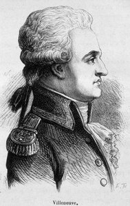 Portrait de Villeneuve, amiral français (1763 - 1806), il a commencé la bataille de Trafalgar, qui fut un désastre, puis s
