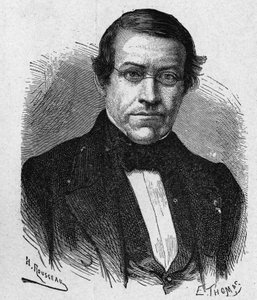 Portrait de Wheatstone (1802 - 1875), inventeur dans le domaine de la télégraphie - dans "Album de la Science; savants illustres; Grandes découvertes" 1896. - French School