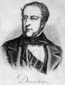 Portrait de William Spencer Cavendish (1790-1858), duc de Devonshire. Gravure dans "Le Monde Illustré" n°45 du 20 février 1858. - French School