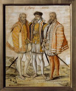 Portrait des trois frères Coligny (Odet (1517-1571), Gaspard (1519-1572) et François) - French School