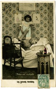 Carte postale : Toto est malade, grands remèdes, Prince - French School