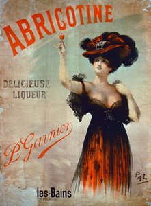 Affiche publicitaire pour Abricotine, fabriquée par P. Garnier, Paris
