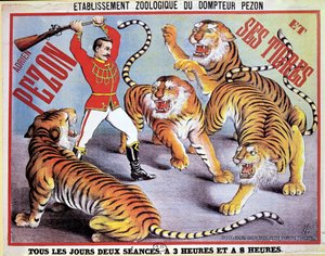 Affiche publicitaire pour Adrien Pezon et ses Tigres, c.1897