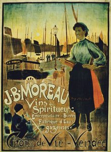 Affiche publicitaire pour Croix de Vie, fabriquée par J.B. Moreau, Vendée