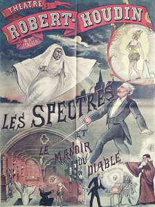 Affiche publicitaire pour Les Fantômes et La Maison du Diable au Théâtre Robert-Houdin, Paris, c.1870