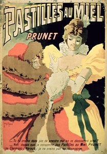 Affiche publicitaire pour les Pastilles de Miel par Prunet, Paris