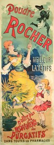 Affiche publicitaire pour la poudre Rocher, Le Meilleur Laxatif, vers 1900