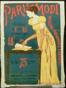 Affiche publicitaire pour les abonnements à Paris Mode Magazine