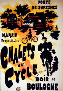Affiche Publicitaire pour les Chalets du Cycle, Bois de Boulogne, près de la Porte de Suresnes
