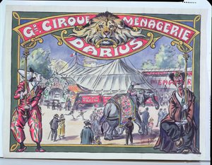 Affiche publicitaire pour le Grand Cirque Ménagerie Darius, 1924