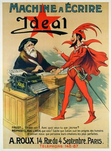 Affiche publicitaire pour la machine à écrire Idéal