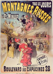 Affiche publicitaire pour les montagnes russes du Boulevard des Capucines, Paris, 1888