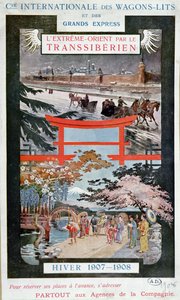 Affiche publicitaire pour le Transsibérien, hiver 1907-8