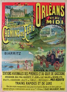 Affiche publicitaire pour les chemins de fer d
