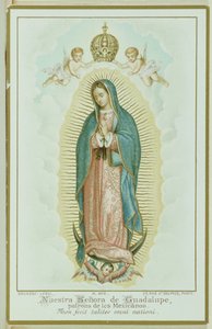 Carte de prière représentant Notre-Dame de Guadalupe, vers 1900 - French School