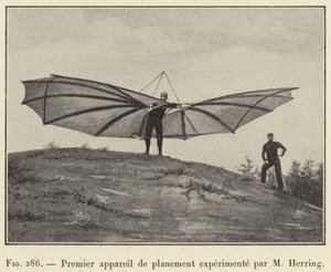 Premier appareil de planement expérimenté par M. Herring - French School