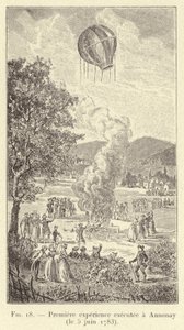 Première expérience exécutée à Annonay (le 5 juin 1783) (gravure)