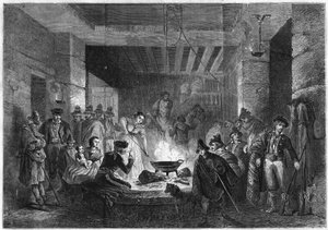 Préparation du repas dans une posada (auberge) de la Sierra Nevada, Espagne - French School