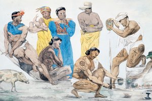 Préparation du repas à Tahiti, 20 mai - French School