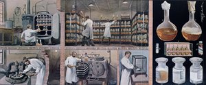 Préparation de sérums pour combattre la tuberculose, de Les Animaux, vers 1900 - French School