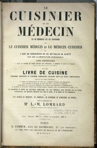 Page de présentation du livre « Le cuisinier et le médecin, l