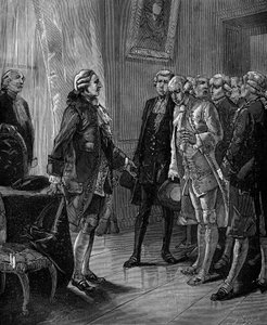 Présentation au roi de France Louis XVI de la proposition de création du Conservatoire des arts et métiers en 1783. - French School