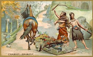 Chariot primitif - French School