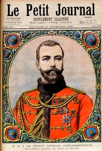 Prince Nicolas Alexandrovitch, héritier du trône russe (futur empereur et tsar Nicolas II). Illustration pour Le Petit Journal - French School