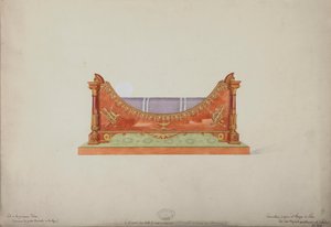 Lit de la princesse Elisa du palais Baciocchi à Bologne, vers 1900-20 - French School