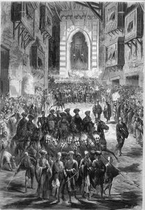 Procession dans les rues du Caire le premier jour du Ramadan. Égypte - French School