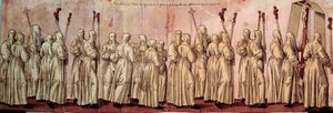 Procession des Pénitents Blancs ou Henri III - French School
