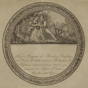 Étiquette de produit pour une confiserie française
