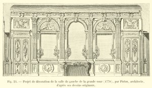 Projet de décoration de la salle de gauche de la grande cour, 1778, par Pietre, architecte, d