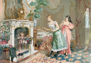 Prostituées découvrant leurs cadeaux de Noël, 1893 - French School