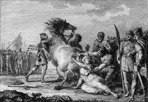 Supplice de Brunehaut, 613 : Brunehaut ou Brunehilde (543-613), reine d