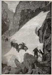 Pyrénées - ascension du Pic du Midi - gravure dans "PATRIE" - DESCRIPTION PICTURESQUE DE LA FRANCE EN 6 VOLUMES PAR LUCIEN HUARD - fin 19ème siècle - French School