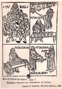 Pythagore (c.580-500 av. J.-C.) découvrant les consonances de l