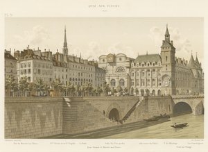 Quai aux Fleurs, 1855 - French School